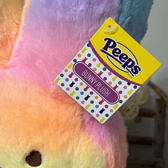 NWT LARGE PEEPS ANIMAL ADVENTURE 16 INCH RAINBOW PLUSH BUNNY PEEP - Picture 2 of 12